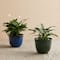 Glitzhome® 15.25" Honeycomb Textured Cobalt Blue Faux Ceramic Plastic Planters, 2ct.